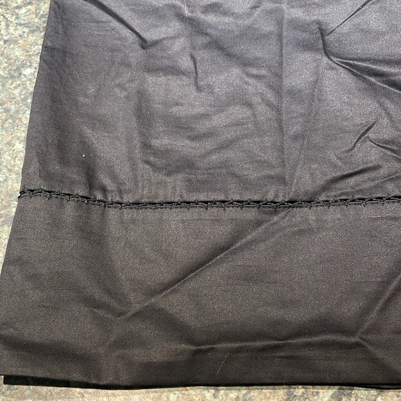 Ann Taylor Loft Petites black V neck dress with pleated collar size 10P cotton - Picture 11 of 14